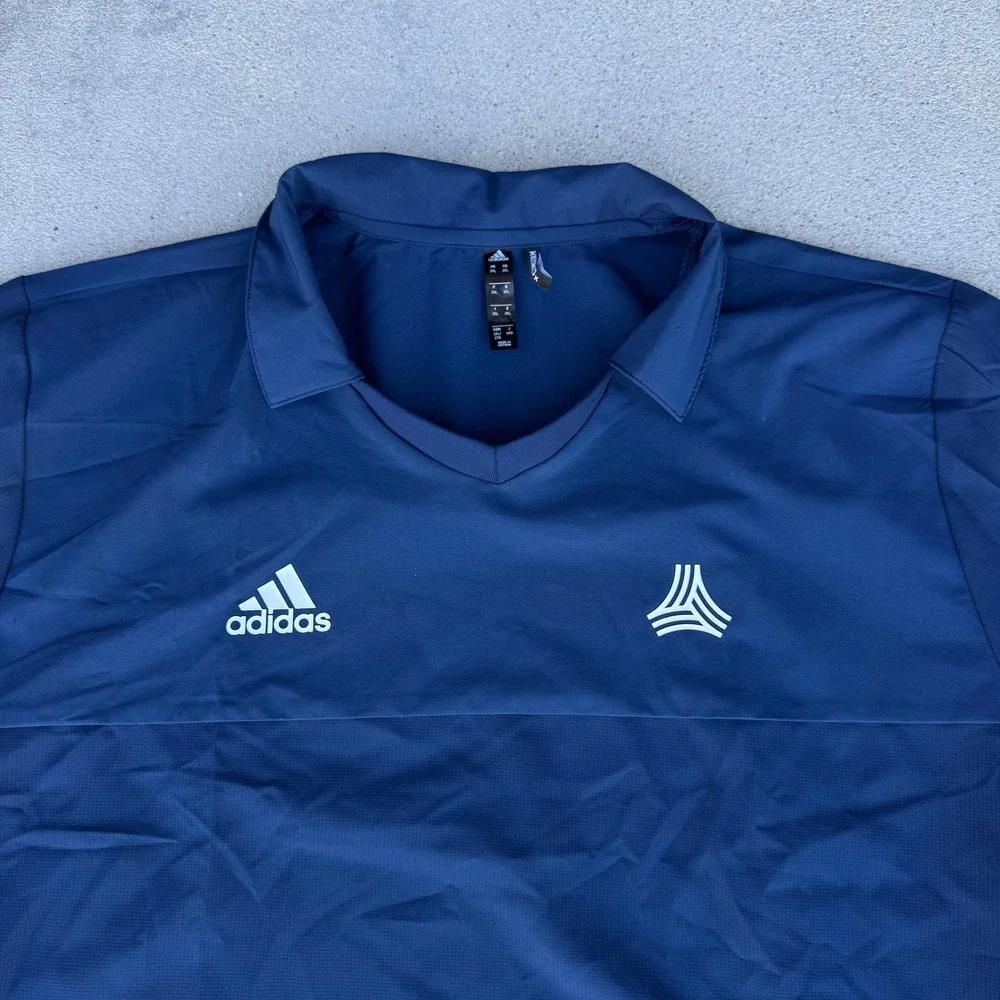 Adidas ClimaStorm Men Size 2XL Navy Blue Pullover Long Sleeve Athletic Jacket‎